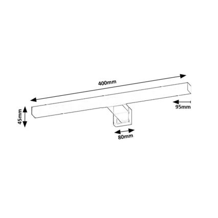 Rabalux - LED-vannitoa peeglivalgusti, 6 W, 230 V, IP44, 40 cm, must