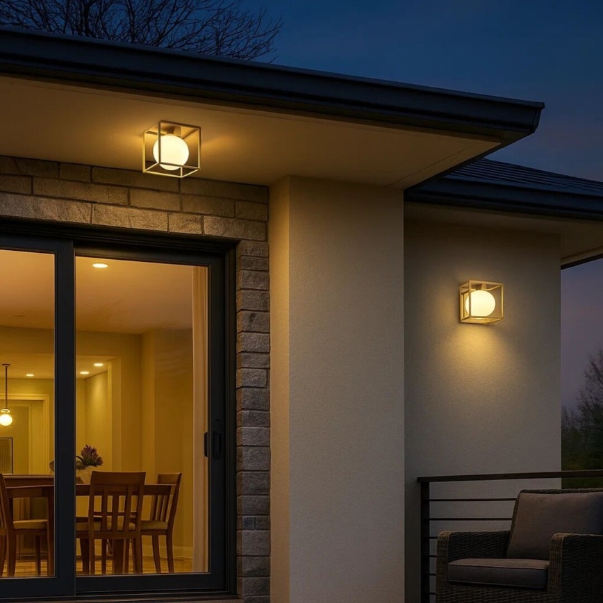 Rabalux - Välisseinale paigaldatav seinavalgusti 1xE14/15W/230V IP44 kuldne