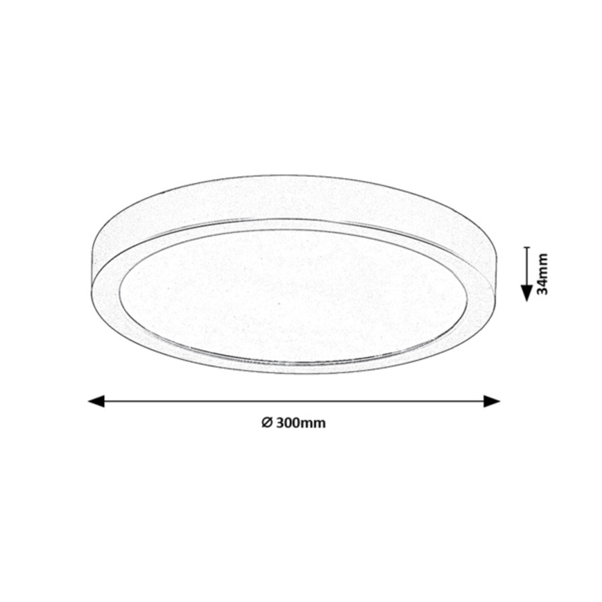 Rabalux - LED vannitoa laevalgusti, 30 W, 230 V, Ø 30 cm, IP44, valge