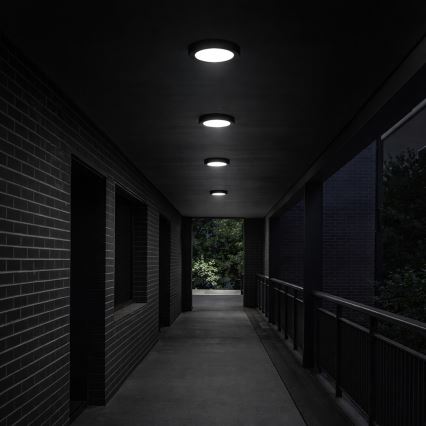 Rabalux - LED vannitoa laelamp LED/24W/230V Ø 22 cm IP44 must