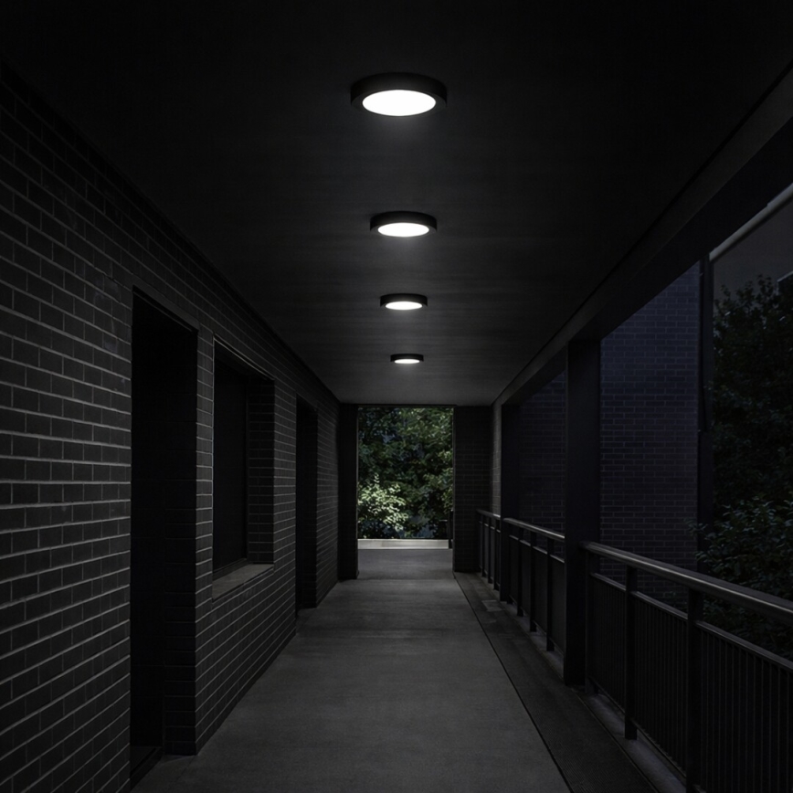 Rabalux - LED vannitoa laelamp LED/24W/230V Ø 22 cm IP44 must