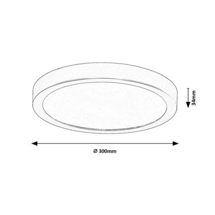 Rabalux - LED vannitoa laelamp LED/30W/230V Ø 30 cm IP44 must