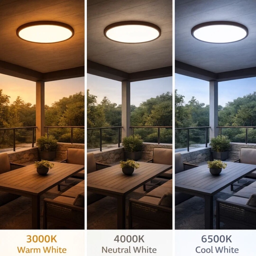 Rabalux - LED vannitoa laelamp LED/24W/230V 3000/4000/6000K läbimõõt 40 cm IP44 pruun