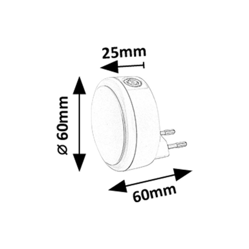 Rabalux - LED Öövalgusti pistikupessa koos hämardusanduriga LED/0,3W/230V 3000K