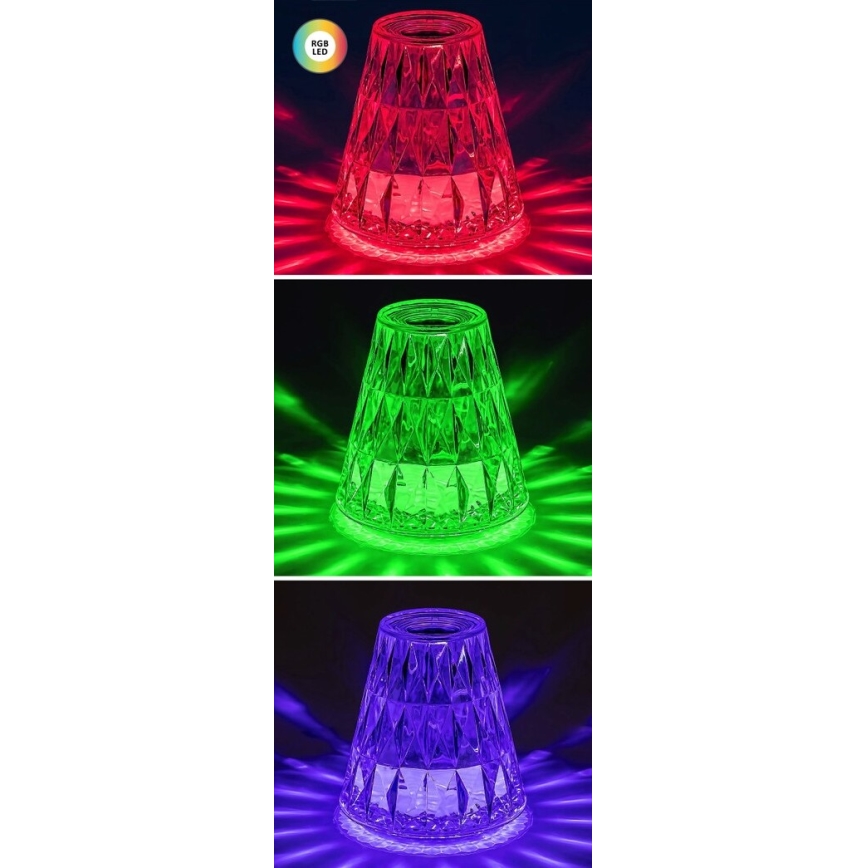 Rabalux - LED RGB Hämardatav laetav laualamp LED/2W/5V 3000K