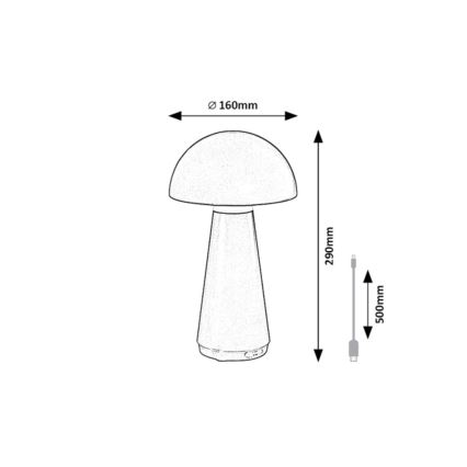 Rabalux - LED Väli hämardatav puutetundlik laetav laualamp LED/3W/5V 2000mAh IP44