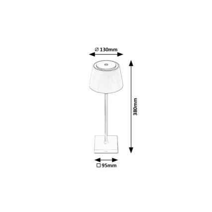 Rabalux - LED Hämardatav laetav laualamp LED/4W/3,7V 1800 mAh 3000-5000K IP44 must