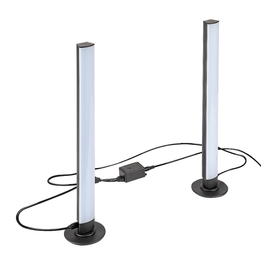 Rabalux - KOMPLEKT 2x LED RGB Hämardatav laualamp PACO LED/5W/5V + kaugjuhtimispult