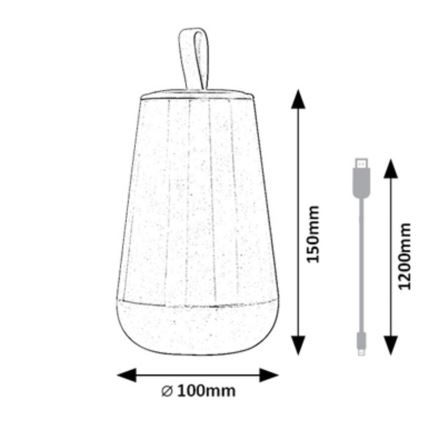 Rabalux - LED RGB Hämardatav laetav laualamp LED/2W/5V 3000K 1800 mAh