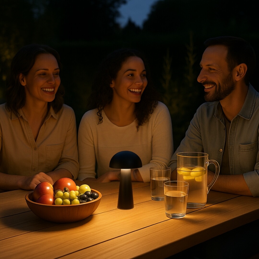 Rabalux - hämardatav puutetundlik laetav välilamp LED/1,5W/5V IP44 1200 mAh USB must