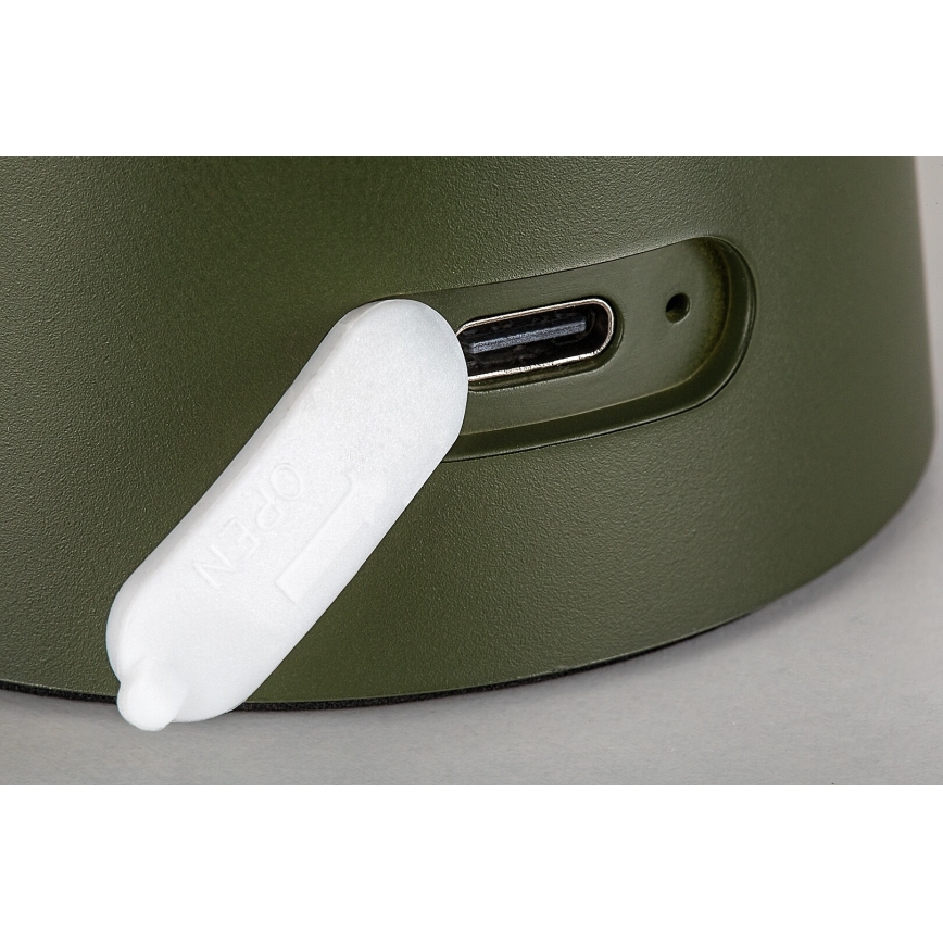 Rabalux - LED hämardatav puutetundlik laetav välisvalgusti LED/1,5W/5V IP44 1200 mAh USB roheline
