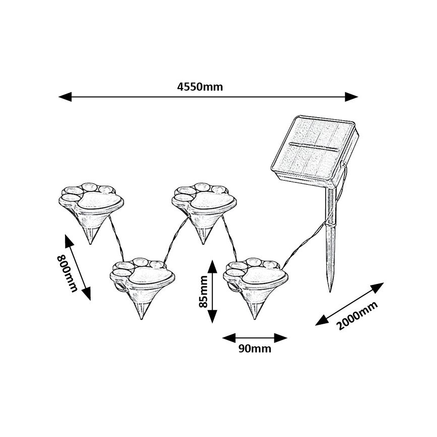 Rabalux - LED Päikesepaneeliga valgusti 4xLED/0,06W/1,2V IP44