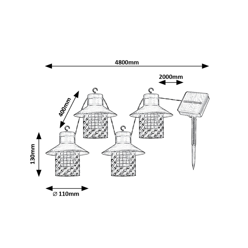 Rabalux - LED Päikesepaneeliga valgusti 8xLED/0,1W/1,2V IP44
