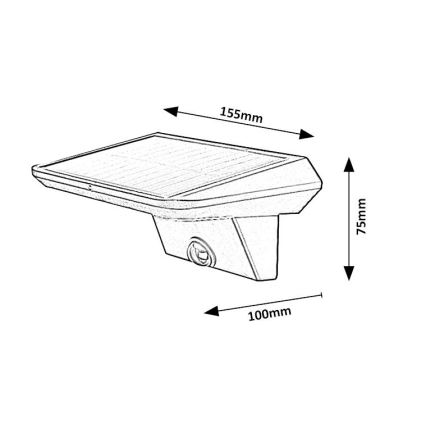 Rabalux - LED Päikesepaneeliga valgusti anduriga LED/10W/3,7V IP44