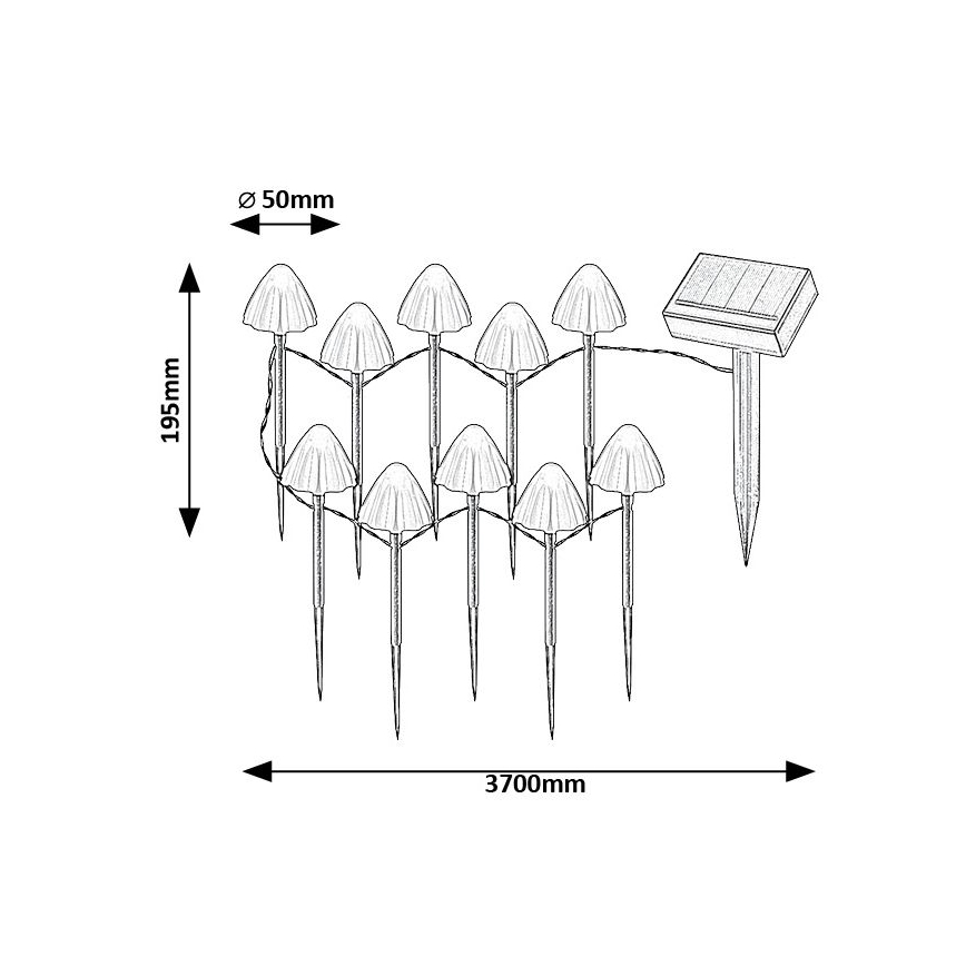 Rabalux - LED Päikesepaneeliga valgusti 10xLED/0,2W/1,2V IP44