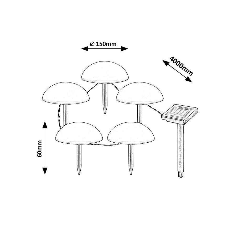 Rabalux - LED Päikesepaneeliga valgusti 5xLED/0,2W/1,2V IP44