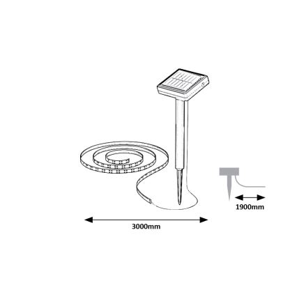 Rabalux - LED Päikesepaneeliga valgusriba LED/0,26W/3,2V 4,9m IP44