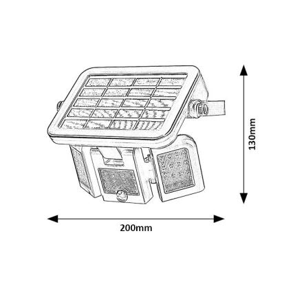 Rabalux - LED Päikesepaneeliga prožektor koos anduriga LED/9,6W/3,7V IP44