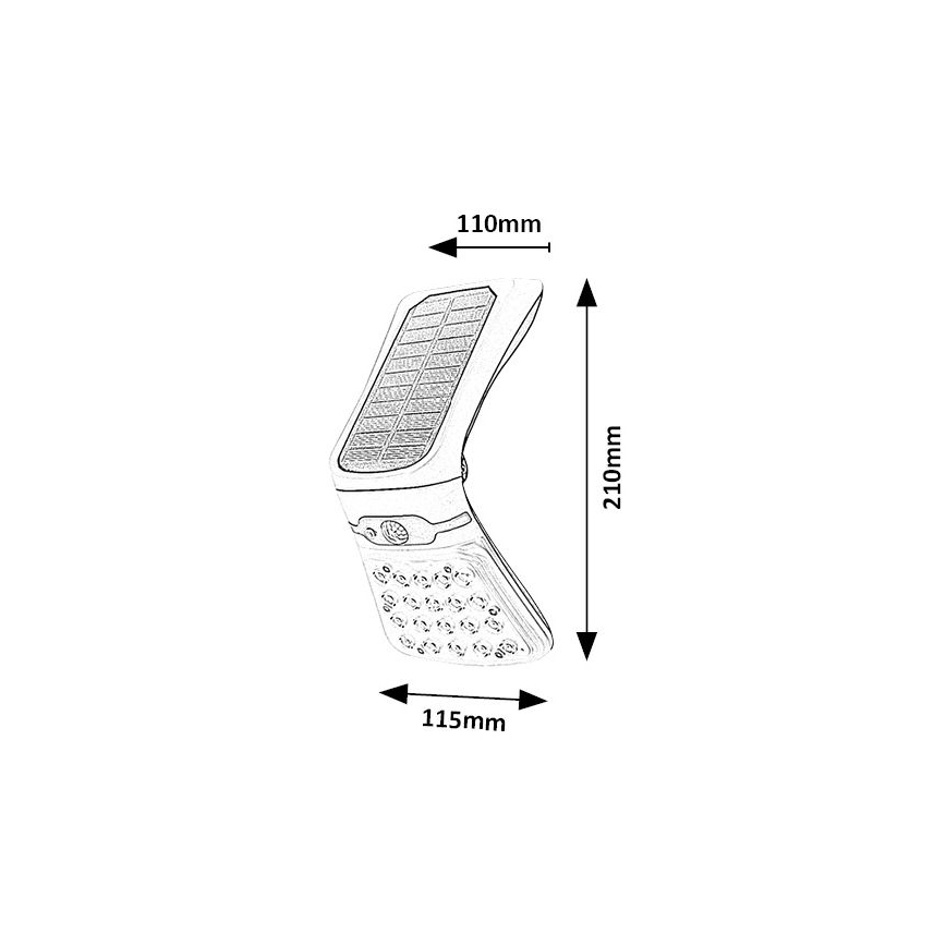 Rabalux - LED reguleeritav päikesevalgusti anduriga LED/4W/3,7V IP44 1800 mAh