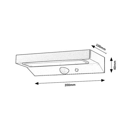 Rabalux - LED Päikesepaneeliga valgusti anduriga LED/6W/3,7V IP44 2200 mAh