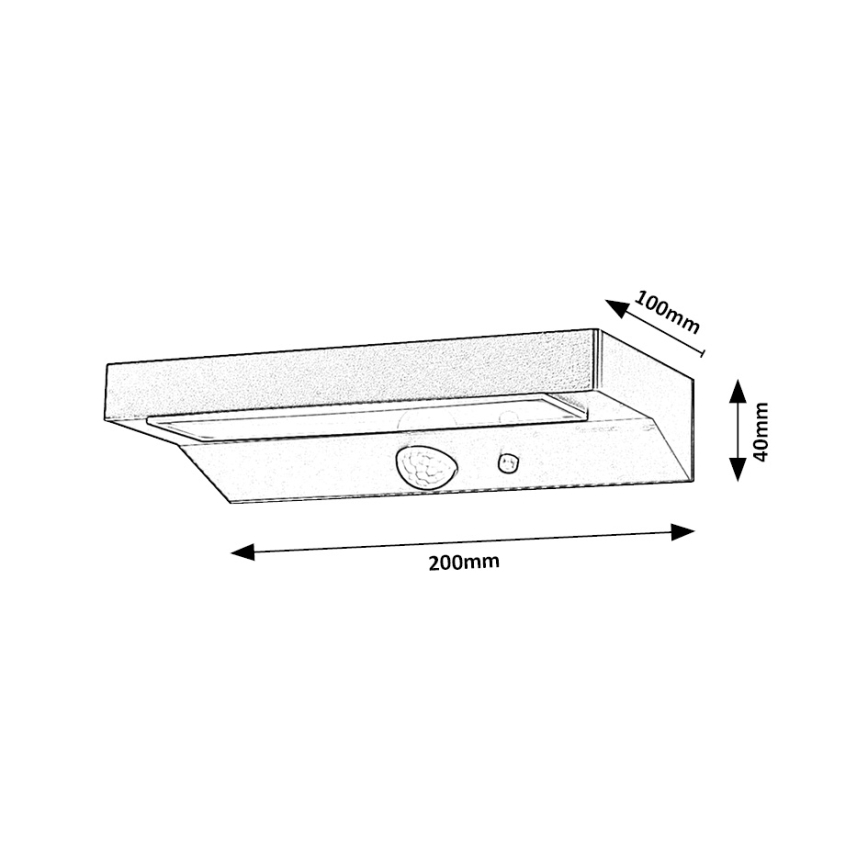 Rabalux - LED Päikesepaneeliga valgusti anduriga LED/6W/3,7V IP44 2200 mAh