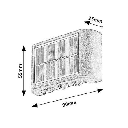 Rabalux 77024 - LED Päikesepaneeliga seinavalgusti LED/1,2W/1,2V IP44