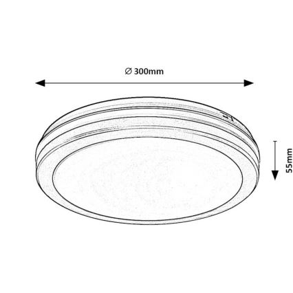 Rabalux - LED-vannitoa laelamp LED/28W/230V 3000/4000/6500K IP54 must, läbimõõt 30 cm