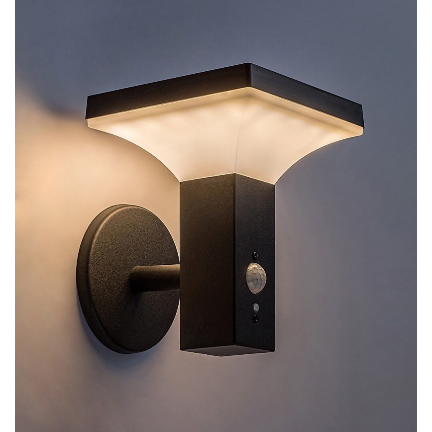 Rabalux - LED Päikesepaneeliga seinavalgusti koos anduriga LED/4W/230V IP44 must