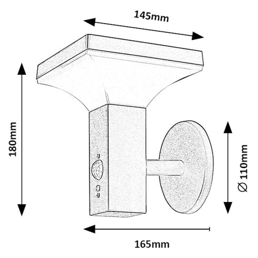 Rabalux - LED Päikesepaneeliga seinavalgusti koos anduriga LED/4W/230V IP44 must