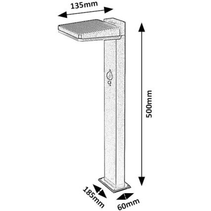 Rabalux - LED Hämardatav päikesepaneeliga väli lamp anduriga LED/4,4W/3,7V IP54 antratsiit