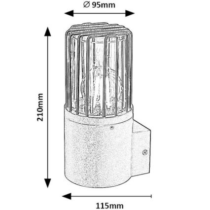 Rabalux - Väli seinavalgusti 1xE27/60W/230V IP54 must