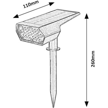 Rabalux - LED Päikesepaneeliga valgusti LED/0,5W/3,7V IP65 must