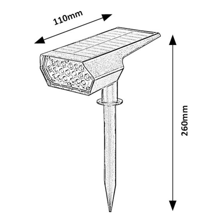 Rabalux - LED Päikesepaneeliga valgusti LED/0,5W/3,7V IP65 must