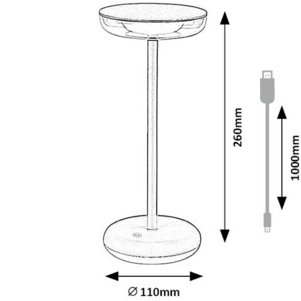 Rabalux - LED Hämardatav laetav välilamp LED/6W/5V IP44 1800 mAh pruun