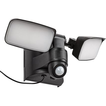 Rabalux - LED Päikesepaneeliga paindlik seinavalgusti anduriga ja väline paneel 2xLED/5W/3,7V IP54 must