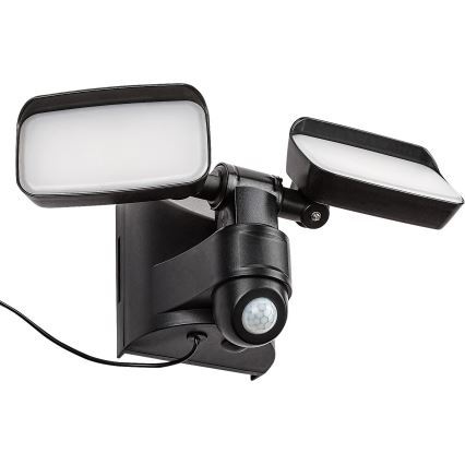 Rabalux - LED Päikesepaneeliga paindlik seinavalgusti anduriga ja väline paneel 2xLED/5W/3,7V IP54 must