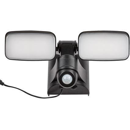 Rabalux - LED Päikesepaneeliga paindlik seinavalgusti anduriga ja väline paneel 2xLED/5W/3,7V IP54 must
