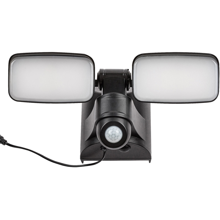 Rabalux - LED Päikesepaneeliga paindlik seinavalgusti anduriga ja väline paneel 2xLED/5W/3,7V IP54 must