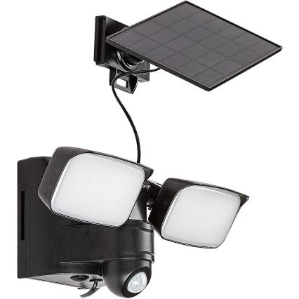 Rabalux - LED Päikesepaneeliga paindlik seinavalgusti anduriga ja väline paneel 2xLED/5W/3,7V IP54 must