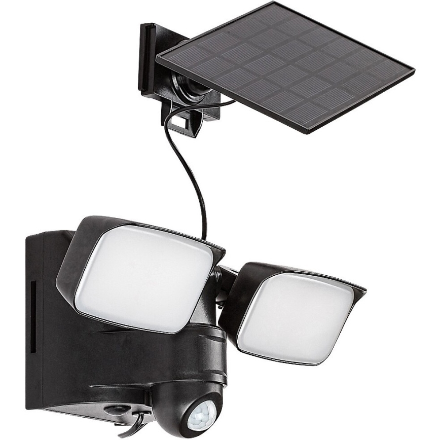 Rabalux - LED Päikesepaneeliga paindlik seinavalgusti anduriga ja väline paneel 2xLED/5W/3,7V IP54 must