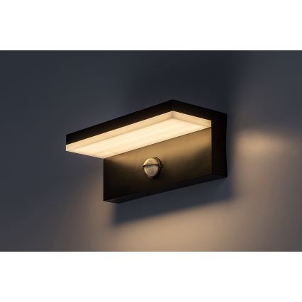 Rabalux - LED Väli seinavalgusti koos anduriga LED/9W/230V 2700/4000/6500K IP54 must
