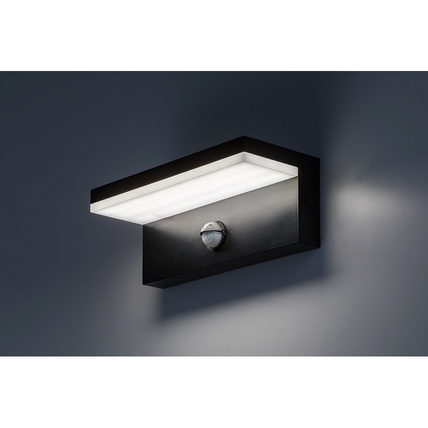 Rabalux - LED Väli seinavalgusti koos anduriga LED/9W/230V 2700/4000/6500K IP54 must