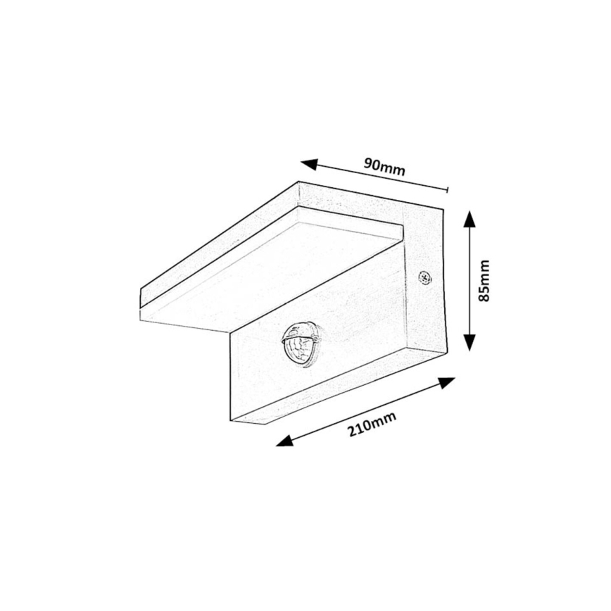 Rabalux - LED Väli seinavalgusti koos anduriga LED/9W/230V 2700/4000/6500K IP54 valge