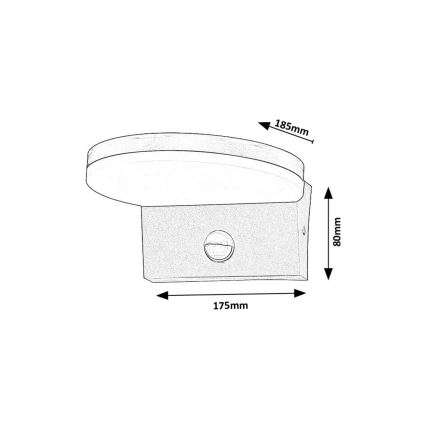Rabalux - LED Väli seinavalgusti koos anduriga LED/9W/230V 2700/4000/6500K IP54 valge