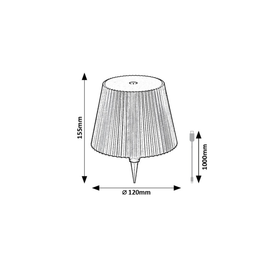 Rabalux - LED Hämardatav laetav pudel lambivari LED/2W/5V IP44