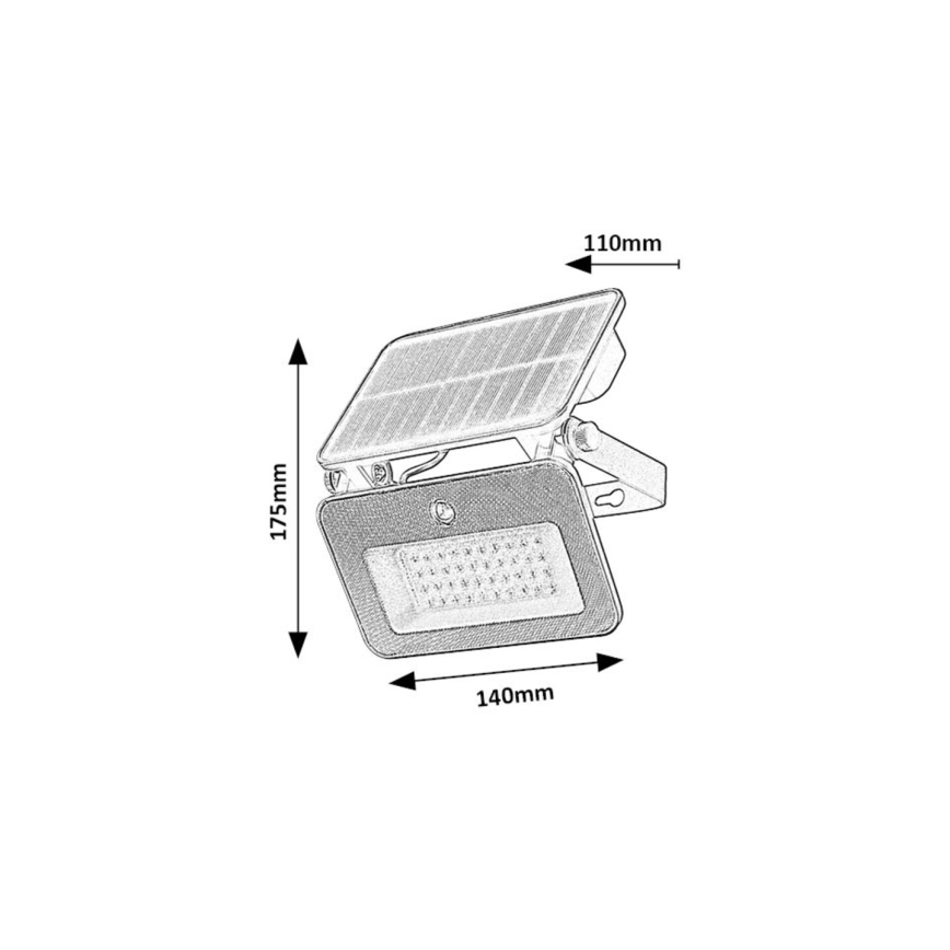 Rabalux - LED päikeseenergia prožektor anduriga LED/6W/3,7V 3000/4000/6500K IP65 2200 mAh