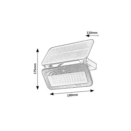 Rabalux - LED Päikesepaneeliga prožektor koos anduriga LED/8W/3,7V 3000/4000/6500K IP65