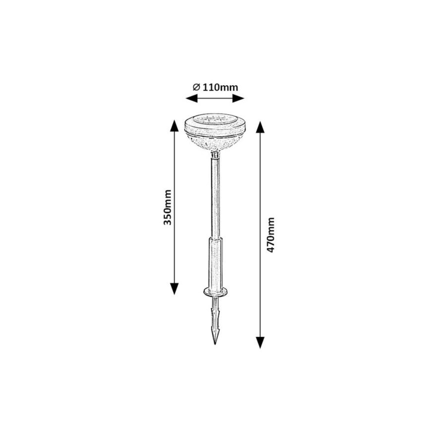 Rabalux - RGB LED Päikesepaneeliga valgusti LED/0,1W/1,2V 600mAh IP44