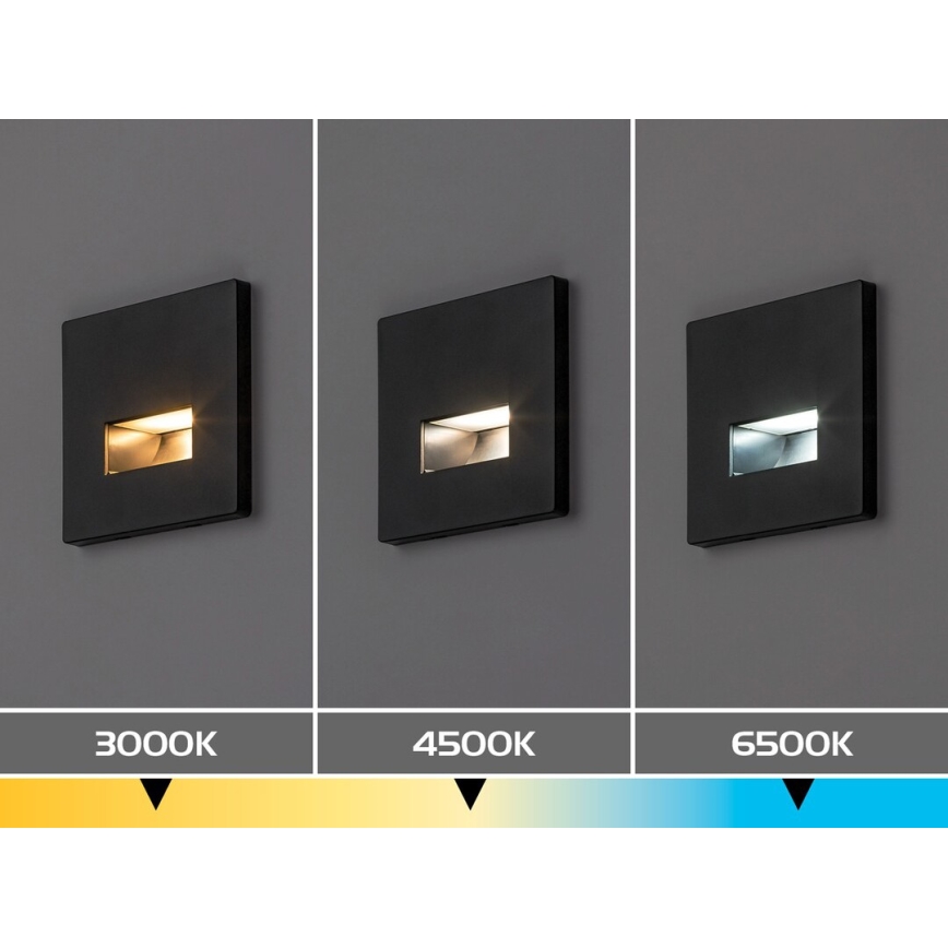 Rabalux - LED-trepi valgusti LED/1W/230V 3000/4500/6500K must