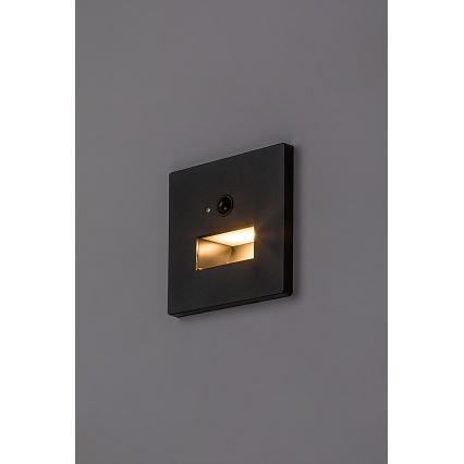 Rabalux - LED-trepivalgusti liikumis- ja hämarusanduriga LED/1W/230V 3000/4500/6500K must